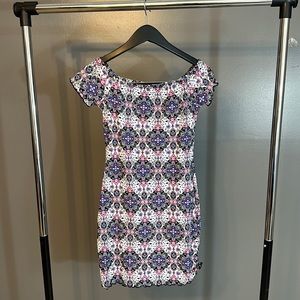 Ultra Flirt patterned bodycon mini dress. Size S